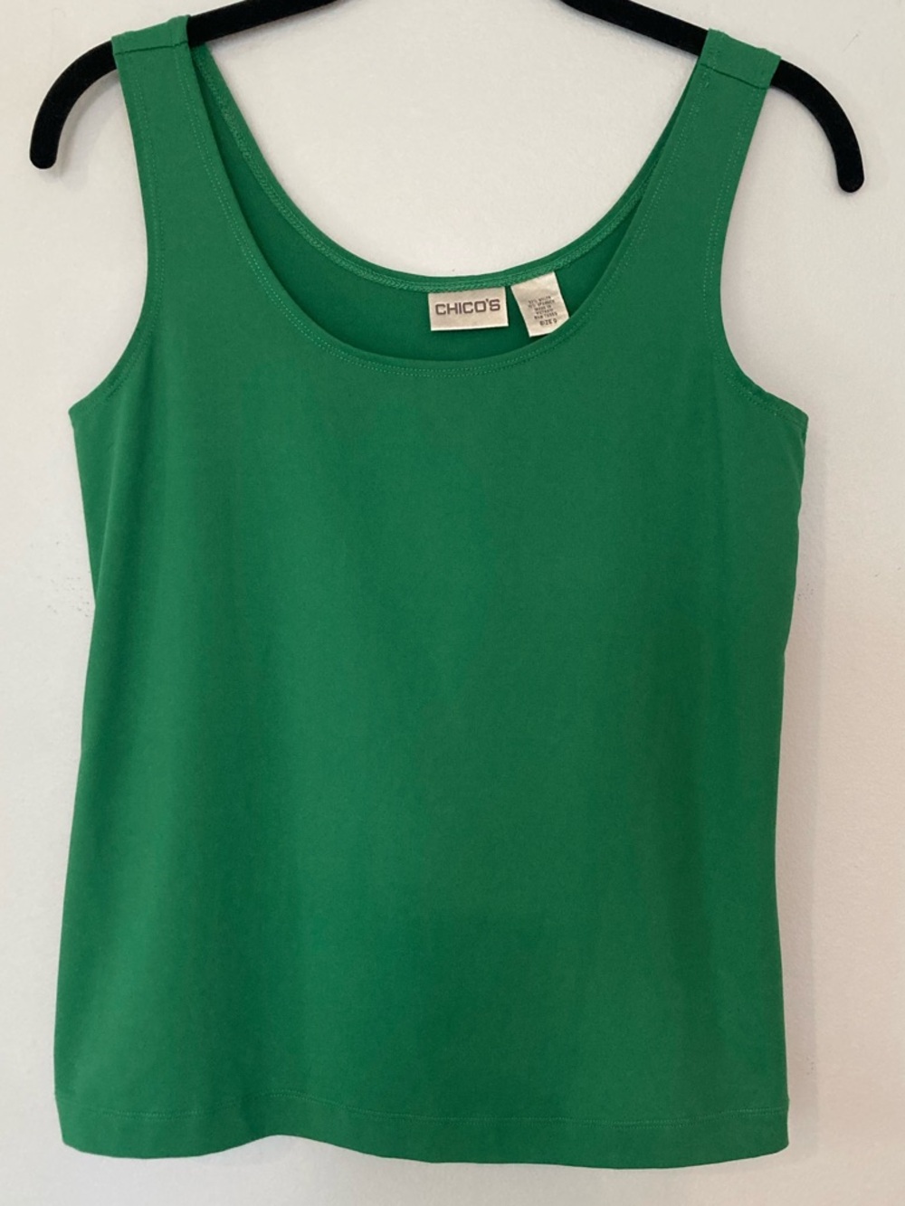 Chico's Scoop Neck Green Tank Top sz S